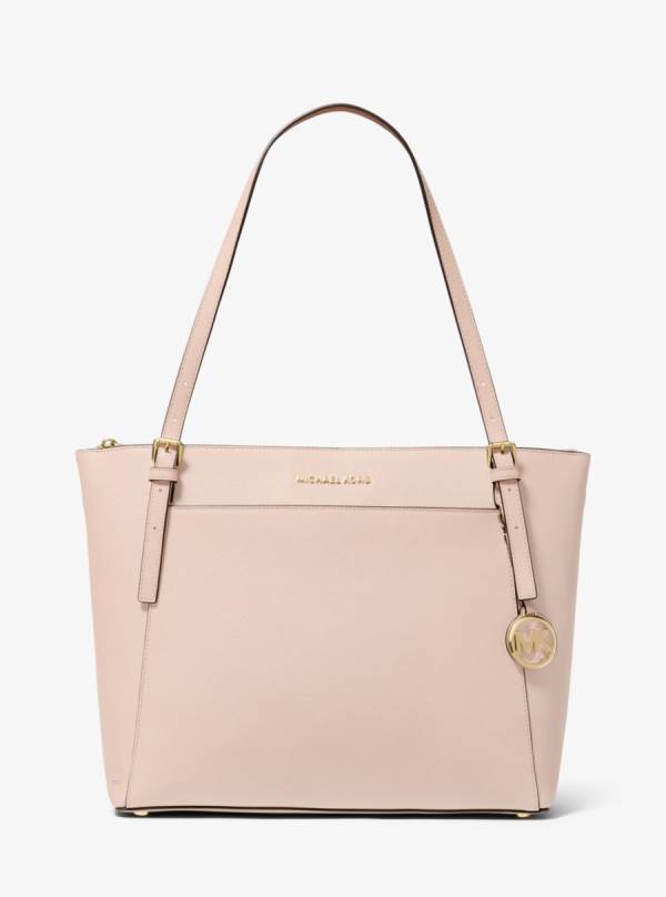 Damske Prenosná Taška Michael Kors Voyager Large Saffiano Leather Top-Zip Ruzove - Kabelky Michael Kors Vypredaj | HSBAF-6709